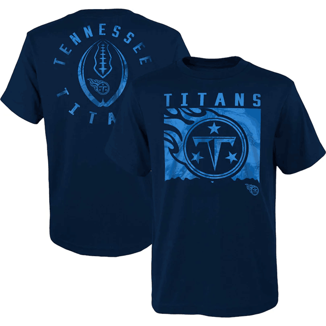 Men's Tennessee Titans Navy Preschool Liquid Camo Logo T-Shirt
